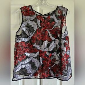Fairchild Shere Overlay Sz. L  w Black/Red/Silver Embellishments.